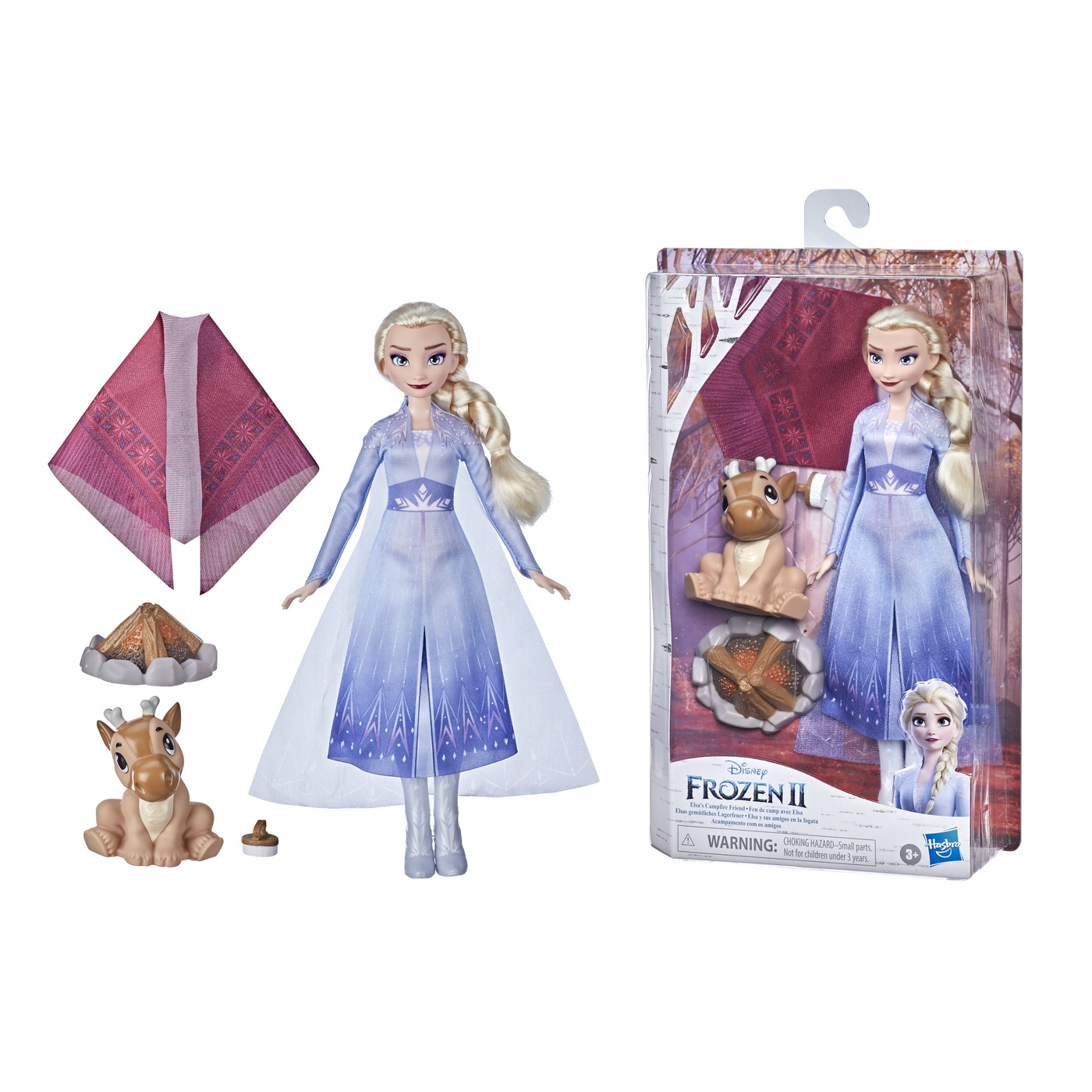 Set Papusa Frozen II Elsa si Renul la foc de tabara
