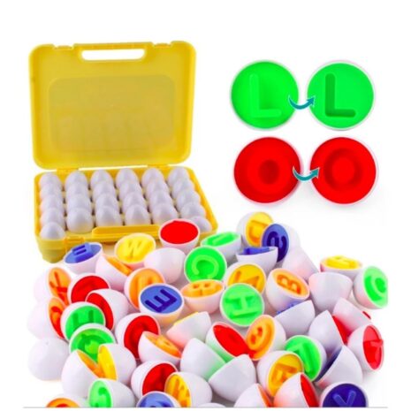 Alfabetul colorat cu majuscule Puzzle oua Jucarii Montessori