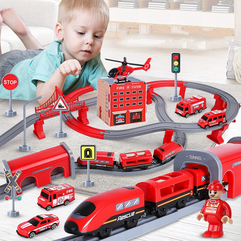 Circuit Tren electric Politie Locomotiva accesorizata
