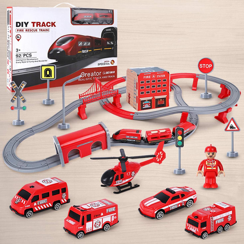 Circuit Tren electric Politie Locomotiva accesorizata