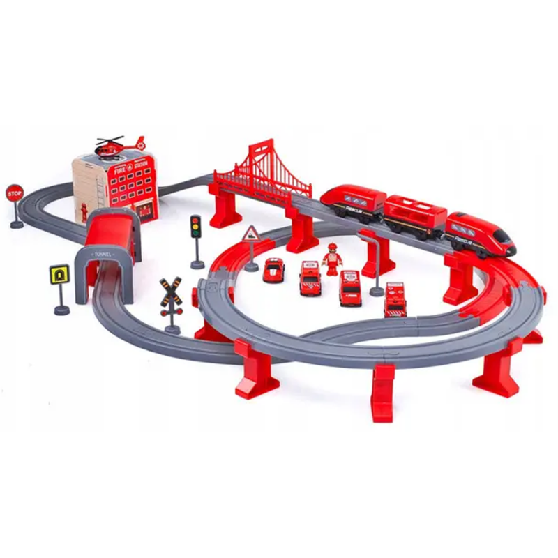 Circuit Tren electric Politie Locomotiva accesorizata