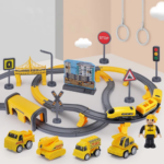 Circuit Tren electric cu Vehicule constructii
