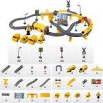 Circuit Tren electric cu Vehicule constructii