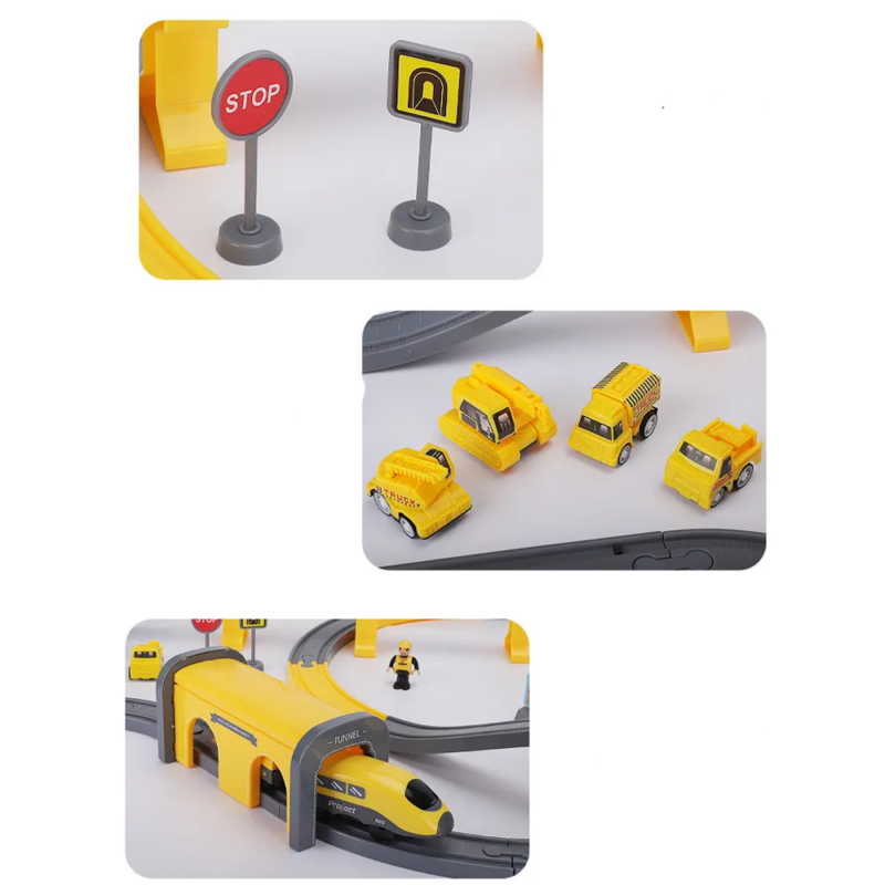 Circuit Tren electric cu Vehicule constructii
