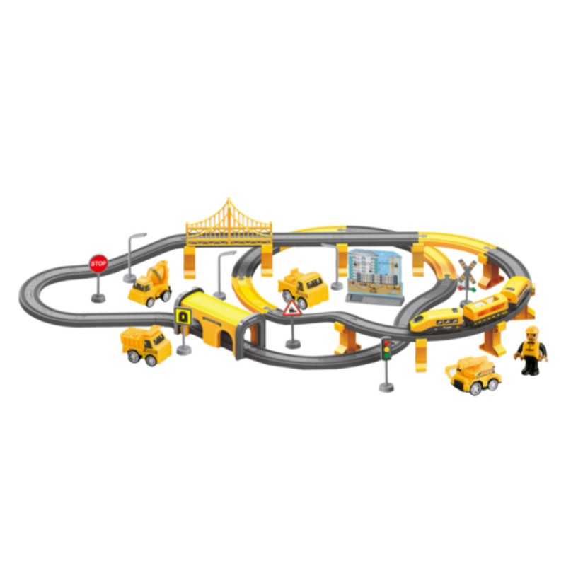 Circuit Tren electric cu Vehicule constructii