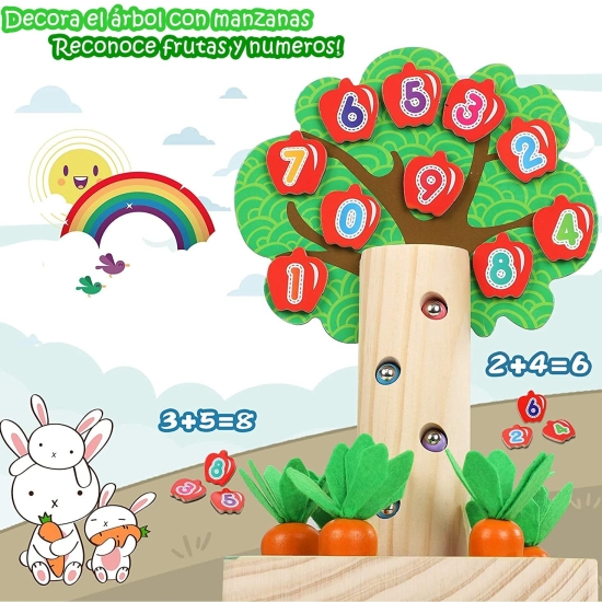 Copacul Montessori cu viermi sortare si operatii matematice