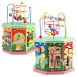 Cub educativ lemn Centru activitati 10in1 Montessori