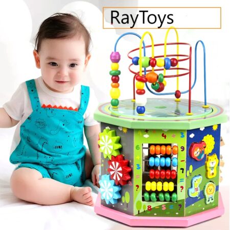 Cub educativ muzical Centru de activitati 10 in 1 Montessori