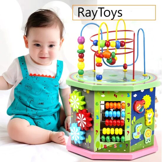 Cub educativ muzical Centru de activitati 10 in 1 Montessori