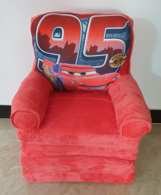 Fotoliu extensibil plus Masina Cars rosie triplu 115-160 cm