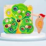 Joc pescuit magnetic Ciocanitoarea cu omizi Puzzle educativ