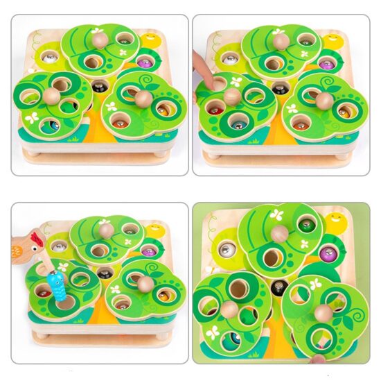 Joc pescuit magnetic Ciocanitoarea cu omizi Puzzle educativ