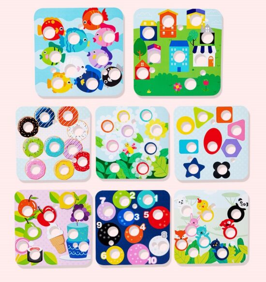 Joc pescuit magnetic Ciocanitoarea cu omizi Puzzle educativ