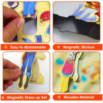 Joc puzzle magnetic cu haine Cum imbracam fetitele 63pcs