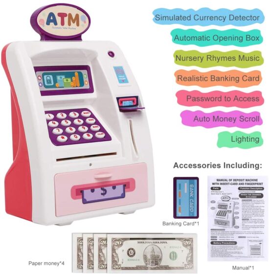 Jucarie bancomat electric cu lumini si sunete copii ATM