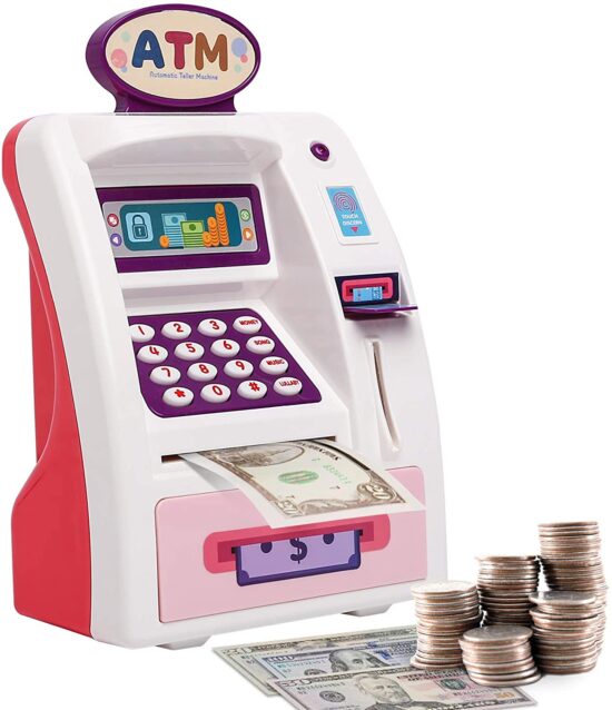 Jucarie bancomat electric cu lumini si sunete copii ATM