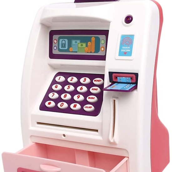 Jucarie bancomat electric cu lumini si sunete copii ATM