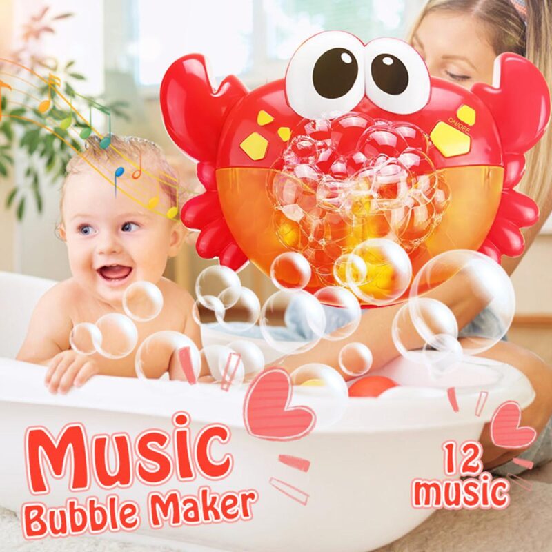 Jucarie bebe de baie cu bule Crabul muzical cu baloane