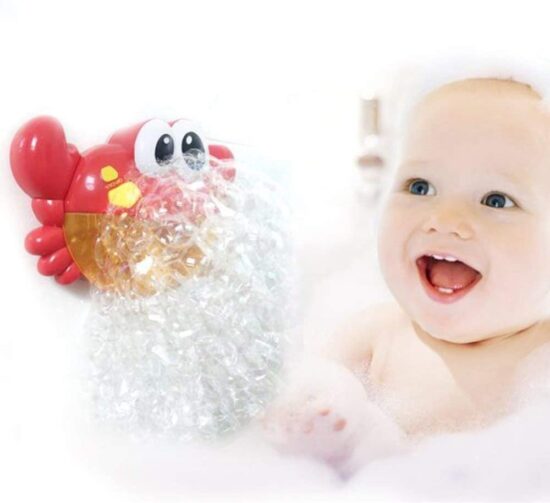 Jucarie bebe de baie cu bule Crabul muzical cu baloane