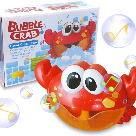 Jucarie bebe de baie cu bule Crabul muzical cu baloane