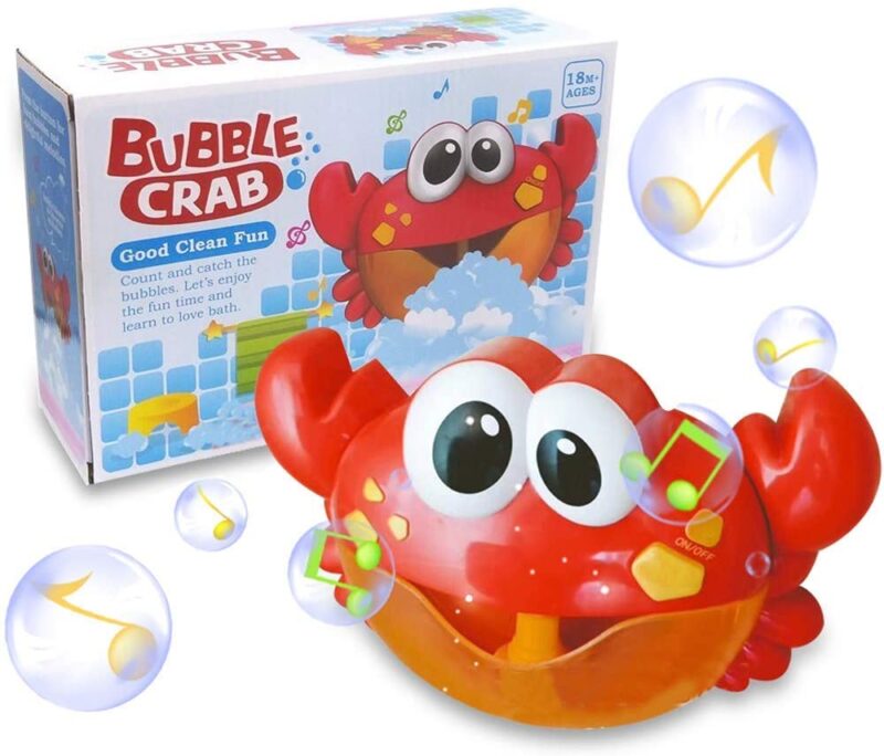 Jucarie bebe de baie cu bule Crabul muzical cu baloane