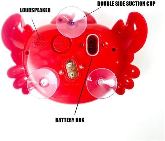 Jucarie bebe de baie cu bule Crabul muzical cu baloane