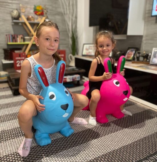 Jucarie de sarit iepurasul gonflabil din cauciuc My first Jumpy