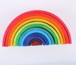 Jucarii Montessori Curcubeu din lemn Stivuire Rainbow 12pcs
