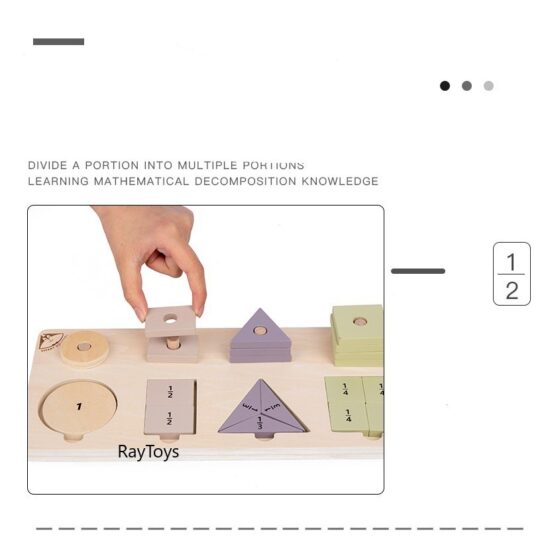 Jucarii Montessori forme geometrice Puzzle matematic cu pioni