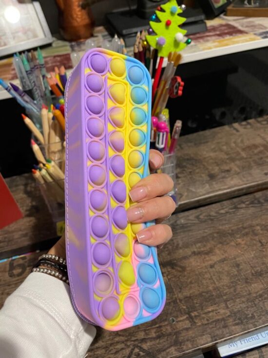 Penar colorat cu fermoar Jucarie Pop It din silicon antistres