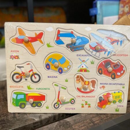 Puzzle incastru Vehicule in limba romana