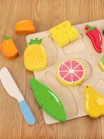 Puzzle magnetic educativ Montessori Mancare de feliat