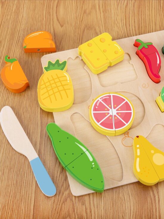 Puzzle magnetic educativ Montessori Mancare de feliat