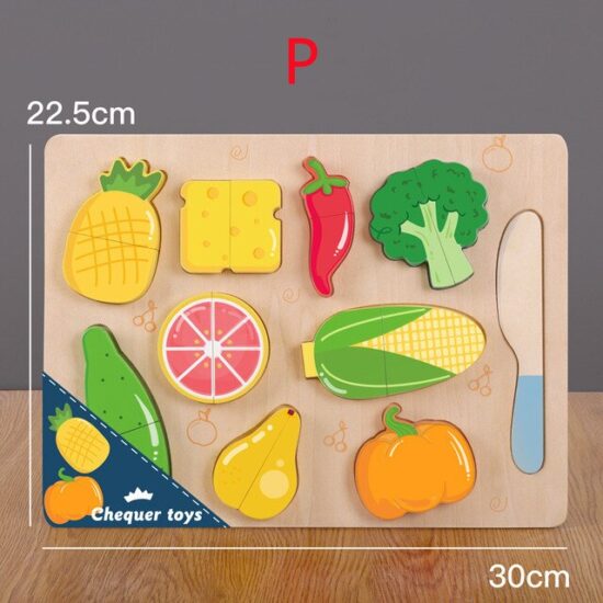 Puzzle magnetic educativ Montessori Mancare de feliat