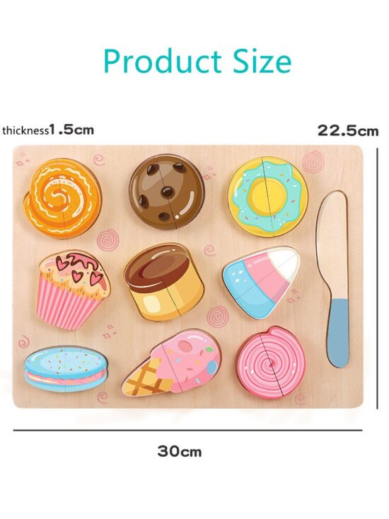 Puzzle magnetic educativ Montessori Mancare de feliat