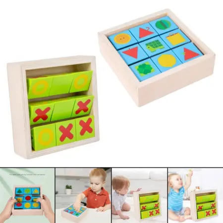 Puzzle rotativ Joc educativ cuburi lemn