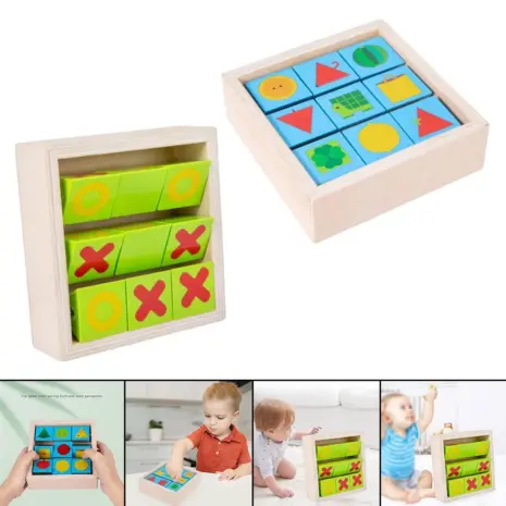 Puzzle rotativ Joc educativ cuburi lemn