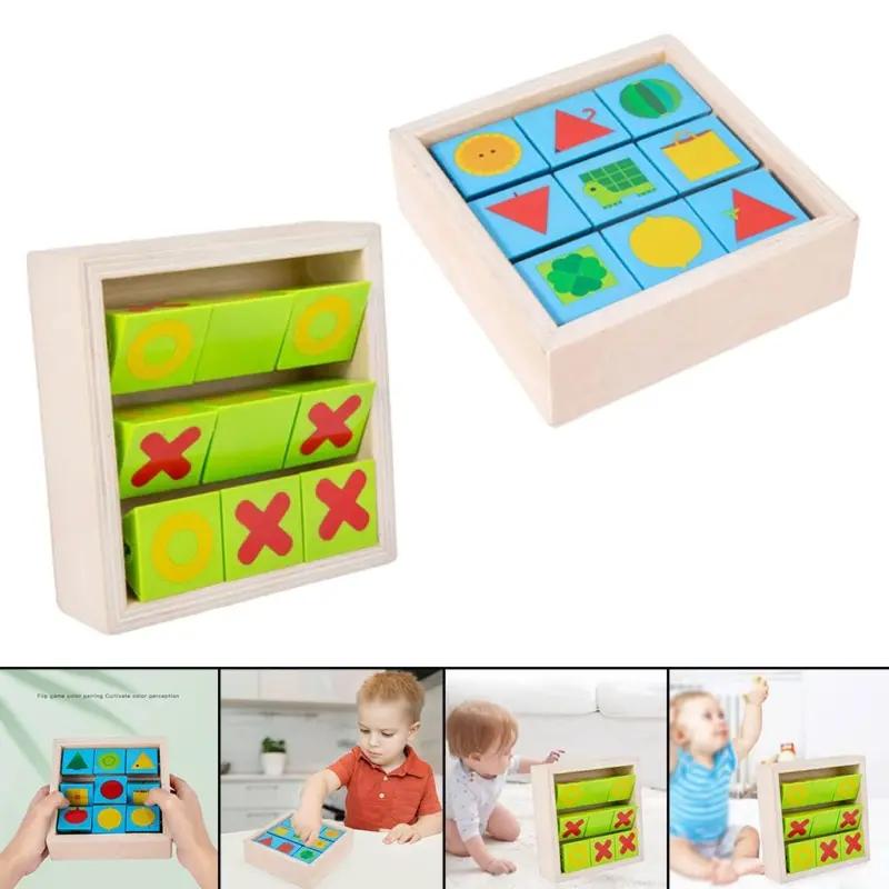 Puzzle rotativ Joc educativ cuburi lemn