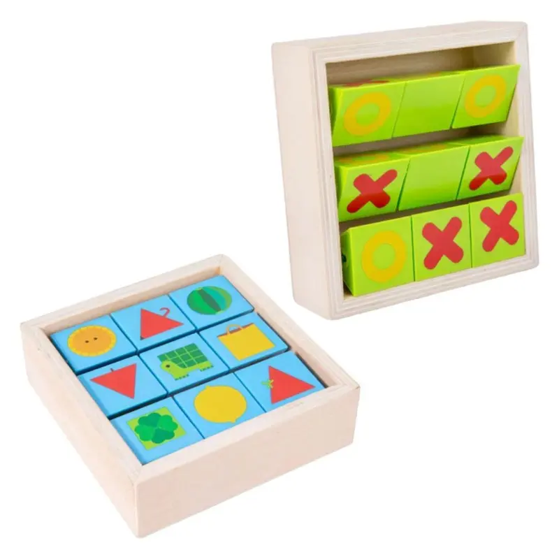 Puzzle rotativ Joc educativ cuburi lemn