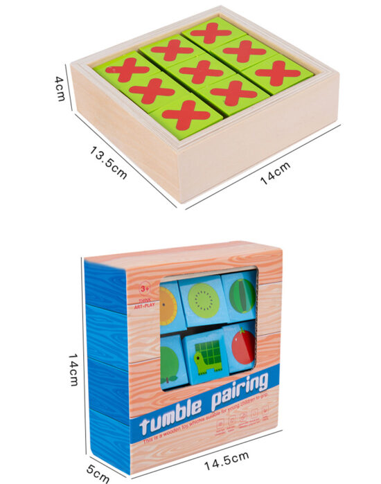 Puzzle rotativ Joc educativ cuburi lemn