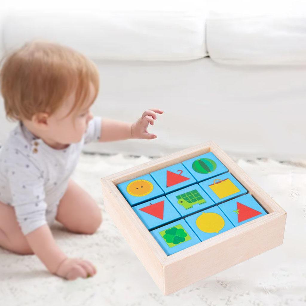 Puzzle rotativ Joc educativ cuburi lemn