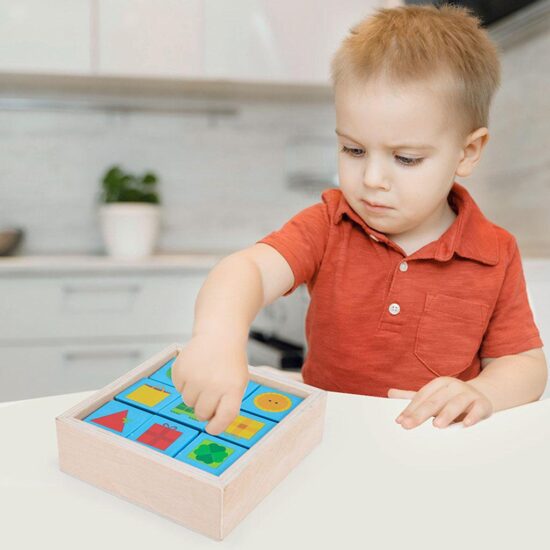 Puzzle rotativ Joc educativ cuburi lemn