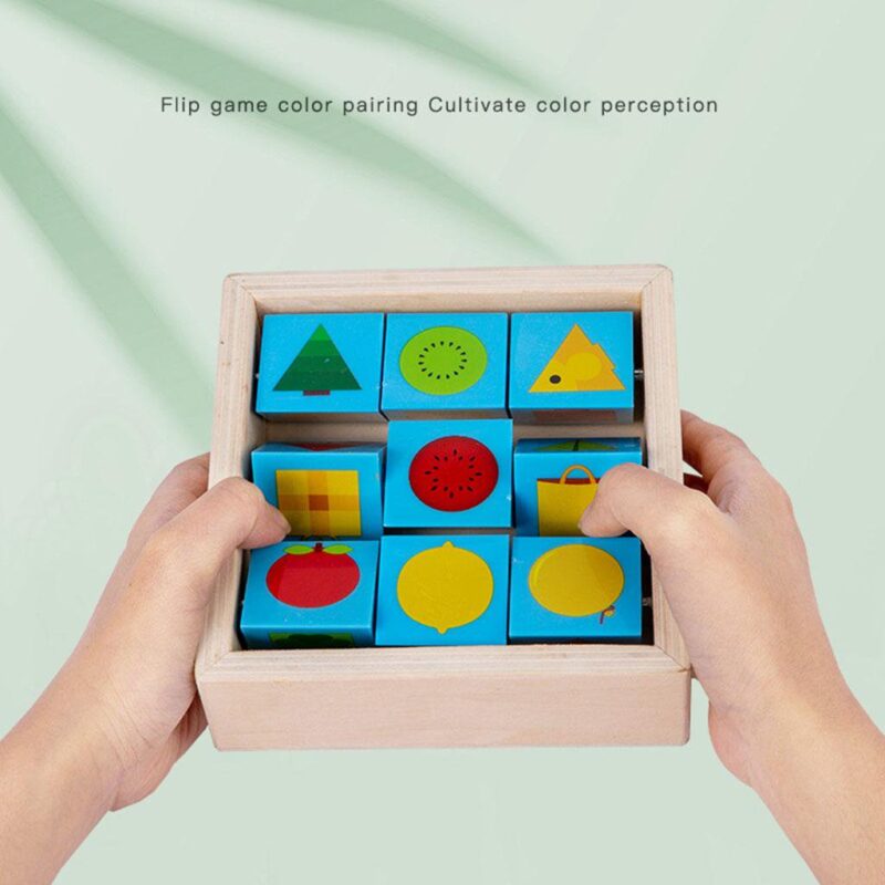 Puzzle rotativ Joc educativ cuburi lemn