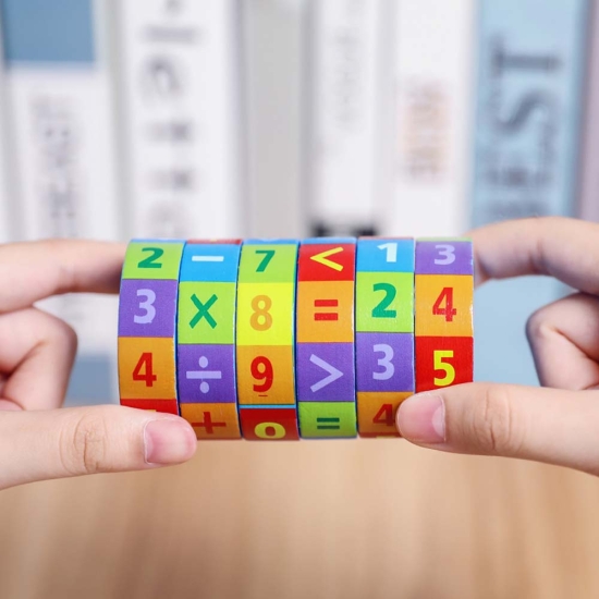 Cilindru Rubic cu operatii matematice din lemn si cifre