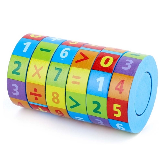 Cilindru Rubic cu operatii matematice din lemn si cifre