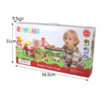 Circuit tren cu vehicule si semne de circulatie lemn 70 piese