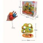 Copacul Montessori Pista cu bile Marul colorat din lemn