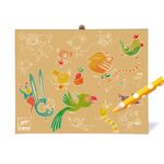 Cutia cu Creioane colorate Carioci si Forme copii Djeco