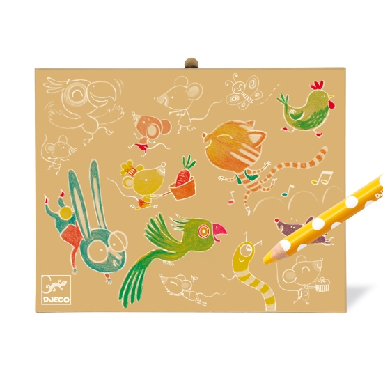 Cutia cu Creioane colorate Carioci si Forme copii Djeco