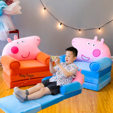 Fotoliu extensibil plus Mare Copiii Peppa Pig si George 3D
